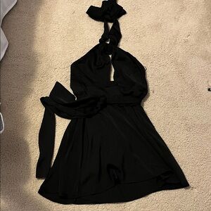 Banana Republic Black Halter Midi Dress